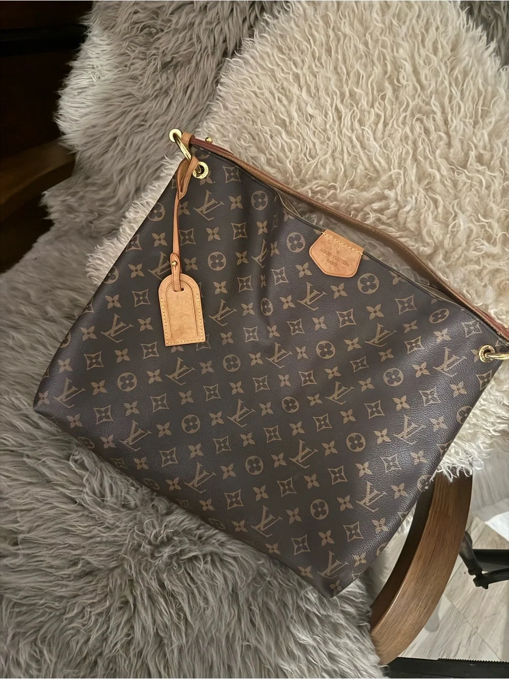Louis Vuitton Brown Monogram Canvas Hobo Bag